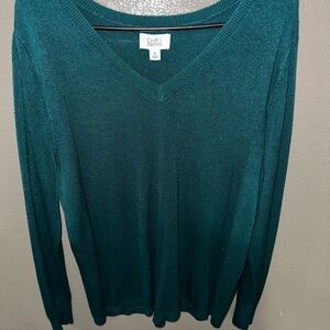 Croft & Barrow Women's Teal V-Neck Sweater